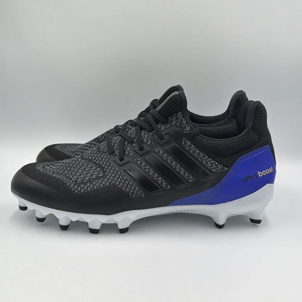 adidas Ultraboost Boost Football Cleats Mens Black Sneakers Athletic Shoes Sz 10